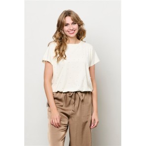 Andco Woman T-shirt Terese parels Beige